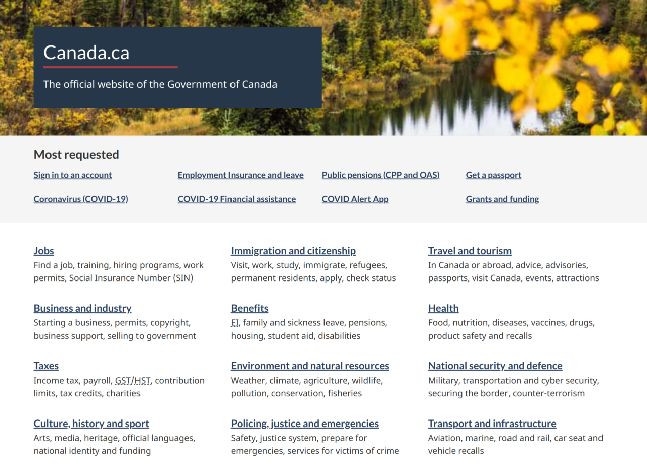 Официальный сайт правительства Канады