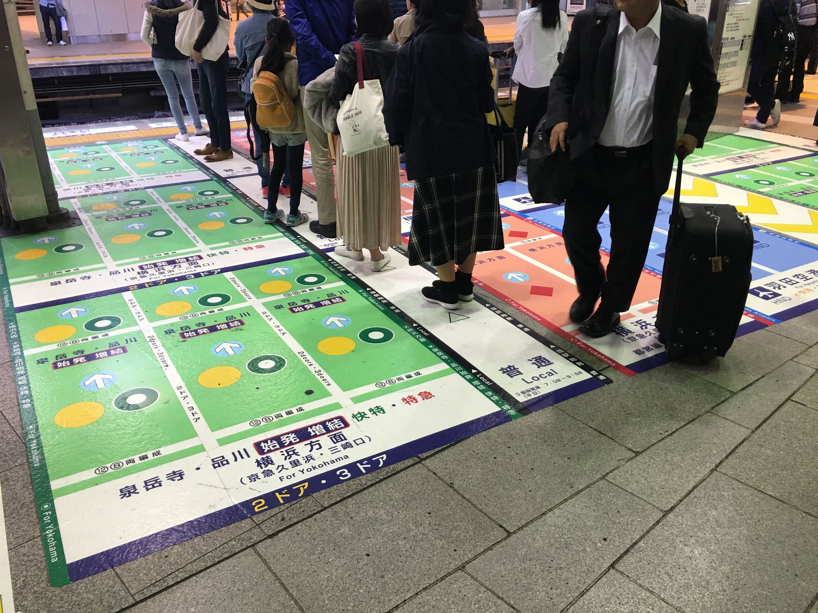 Напольная разметка на станции Шинагава
