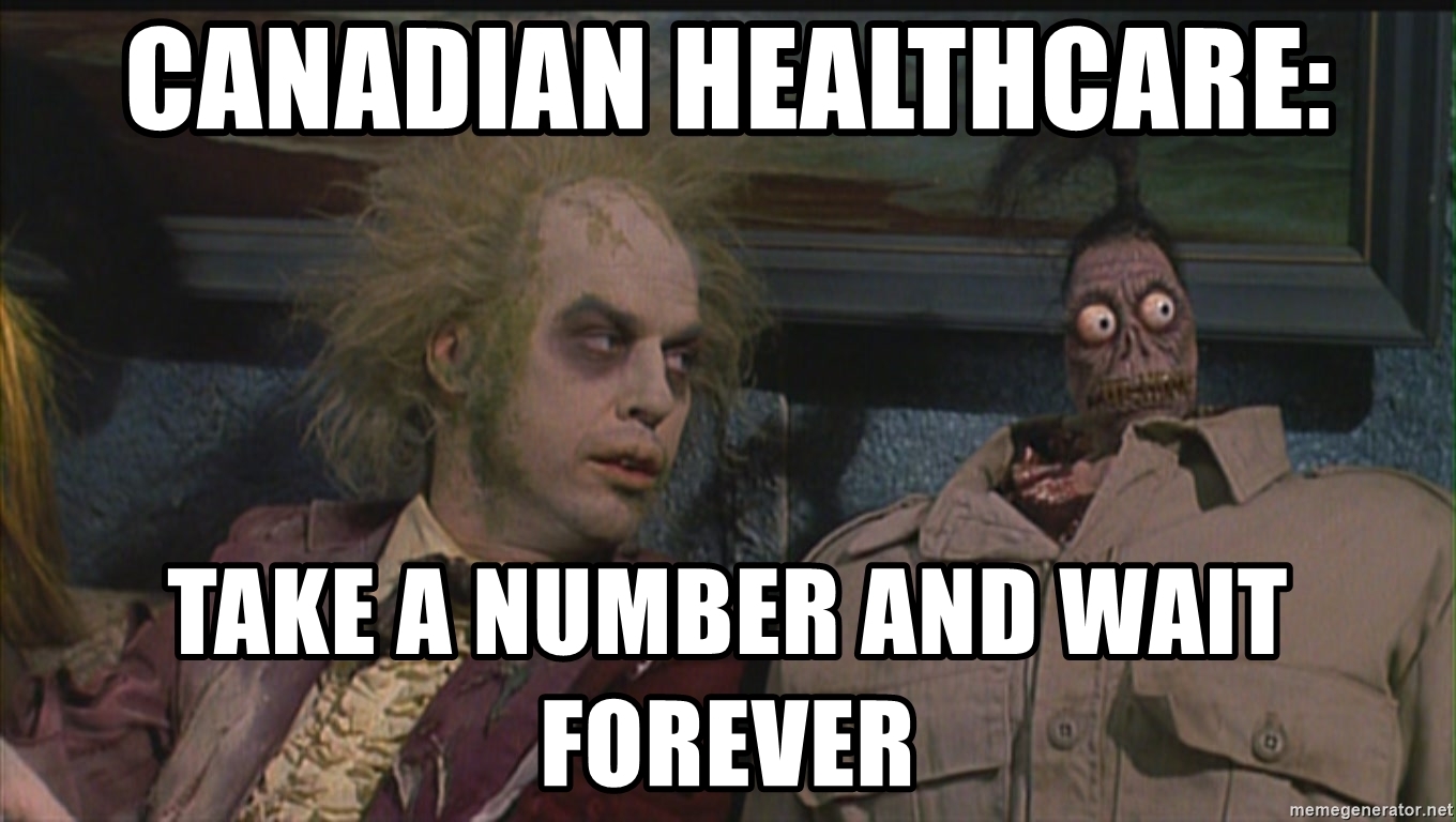 Мем о сроке ожидания медицины в Канаде
