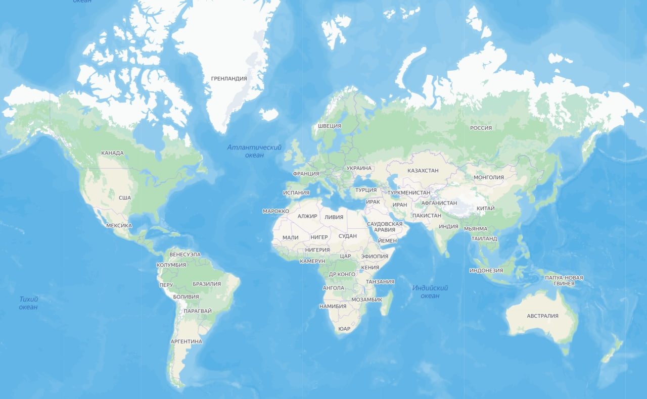 Карта мира, источник: Яндекс